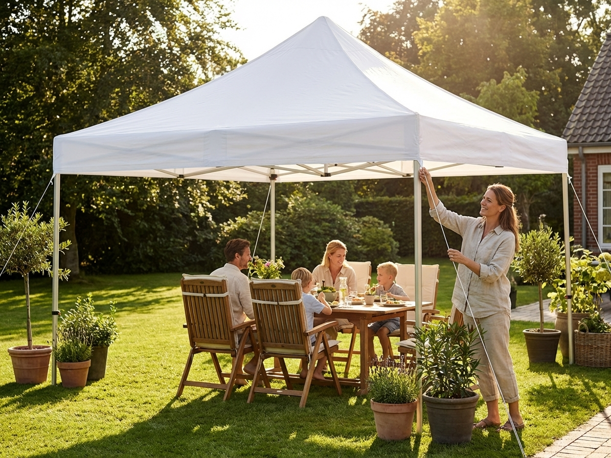 White gazebo roof cover 6x6 m for outdoor events - view 3