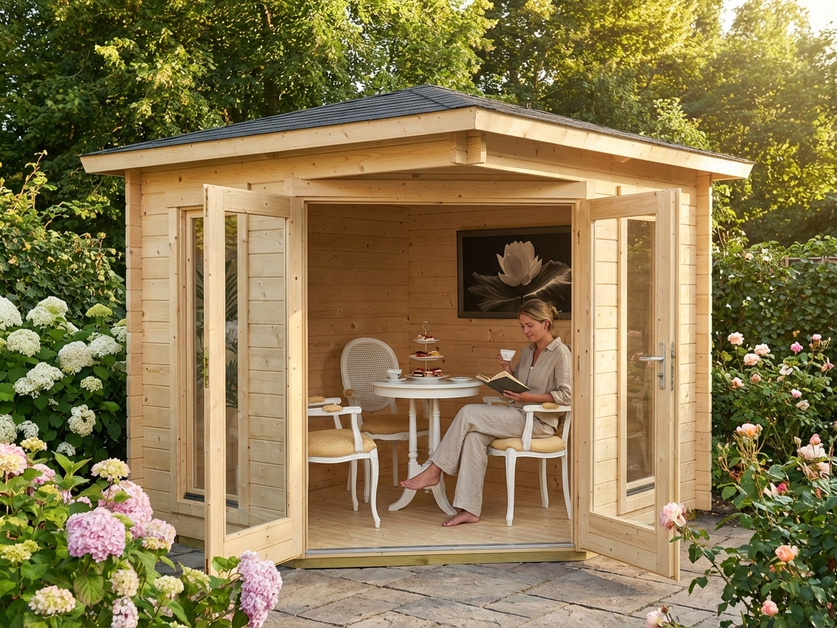 Wooden gazebo made from Nordic Spruce, natural finish