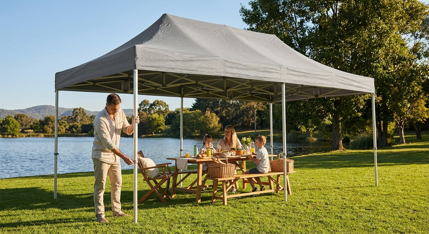 3x6m grey pop-up gazebo with aluminium frame for outdoor events - product detail