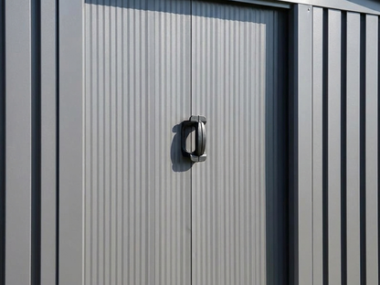 Durable aluminium grey garden shed for outdoor storage