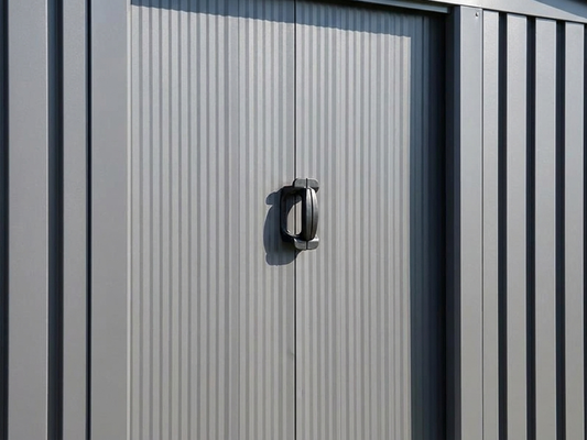 Durable aluminium grey garden shed for outdoor storage