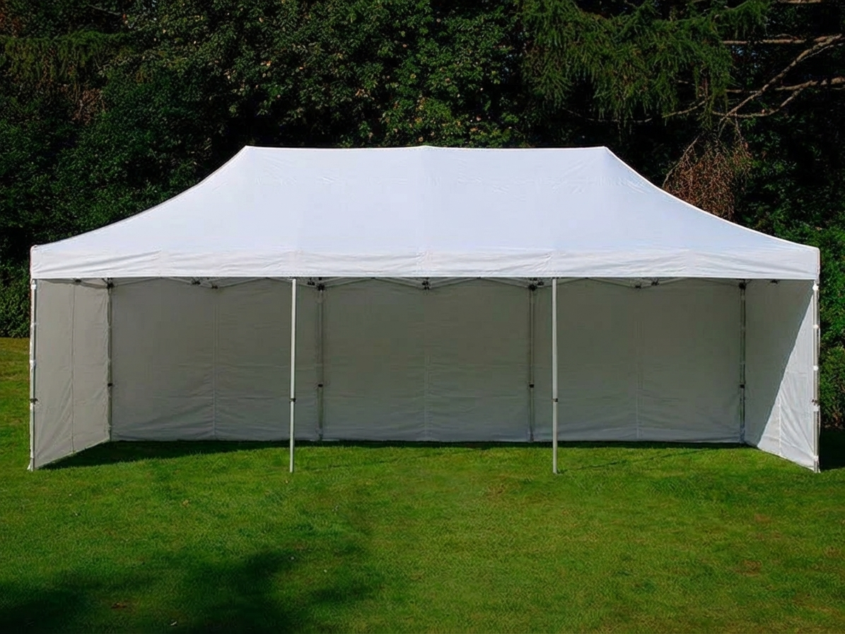 Pop up gazebo with steel frame in 9x6 m white for outdoor events - product detail