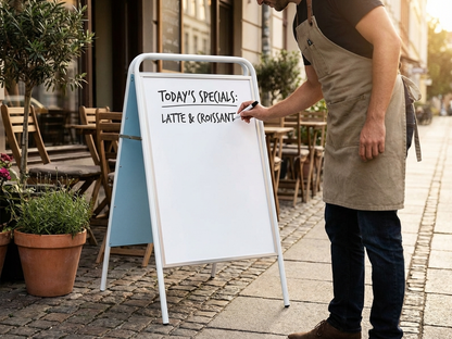 White A-board 68x114 cm made from zinc-aluminium alloy - view 3