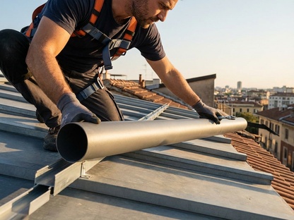 Galvanised steel tube for roof support, 1.88m length, silver - view 3