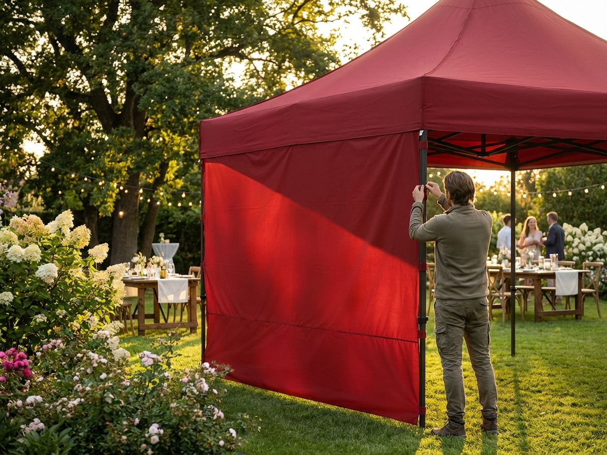 Red sidewall for FleXtents, 3m, polyester with PVC backing - view 3