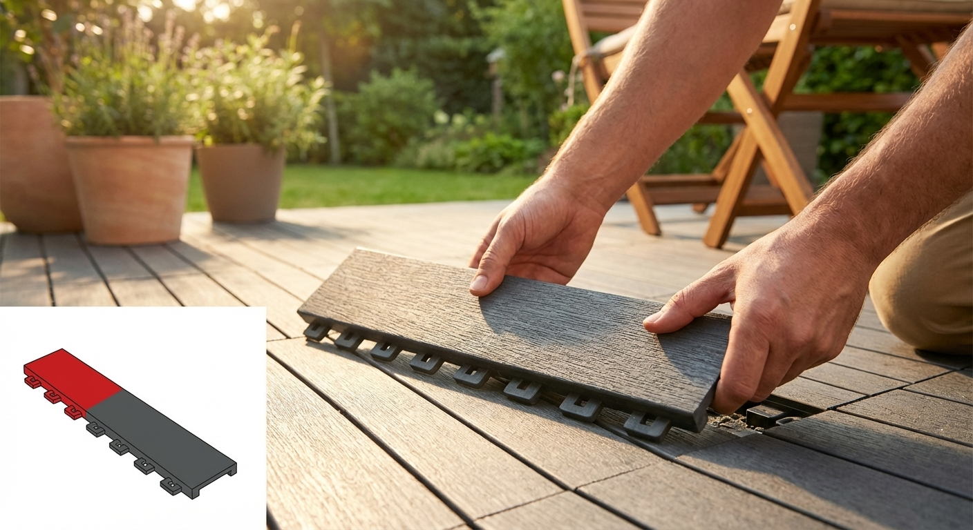 Anthracite flooring edge piece made from recycled PE - view 3
