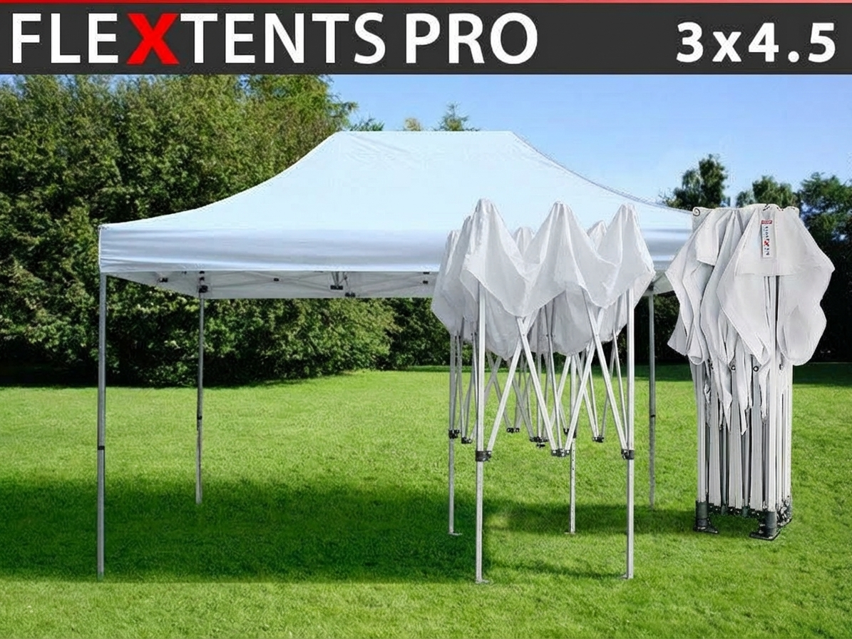 White pop up gazebo with aluminium frame for outdoor events