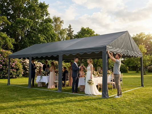Marquee Roof Cover 5x10 m Dark Grey PVC/Polyester