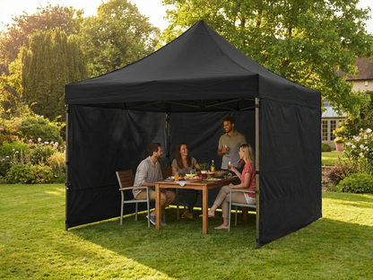 Black pop-up gazebo with aluminium frame for outdoor events - product detail