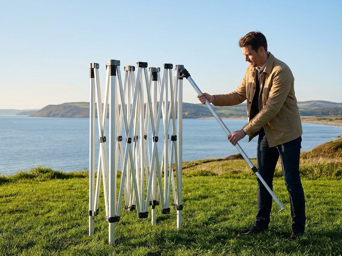 Aluminium pop-up gazebo frame in silver, suitable for outdoor events