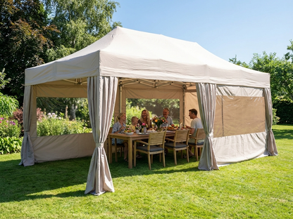 Pop up gazebo 3x6m in Latte colour with aluminium frame - product detail