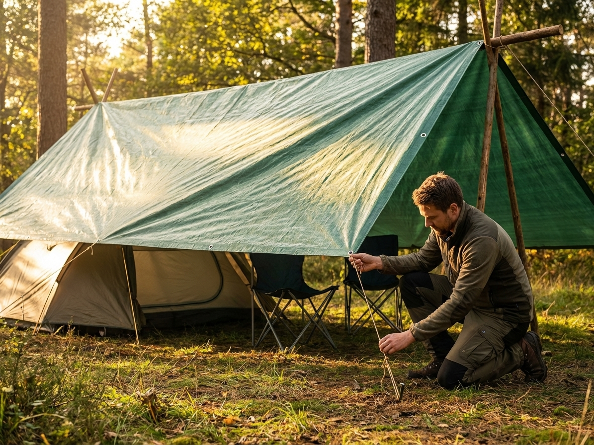 Green tarpaulin 6x8 m PE 150 g/m² for outdoor use - product detail