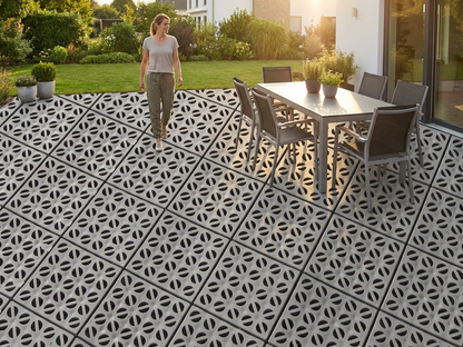 Grey plastic flooring made from high quality polyethylene - product detail