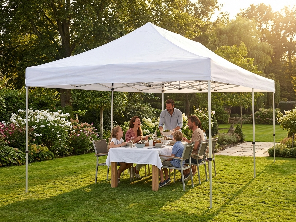 Pop up gazebo 3x6 m white with steel frame for outdoor events