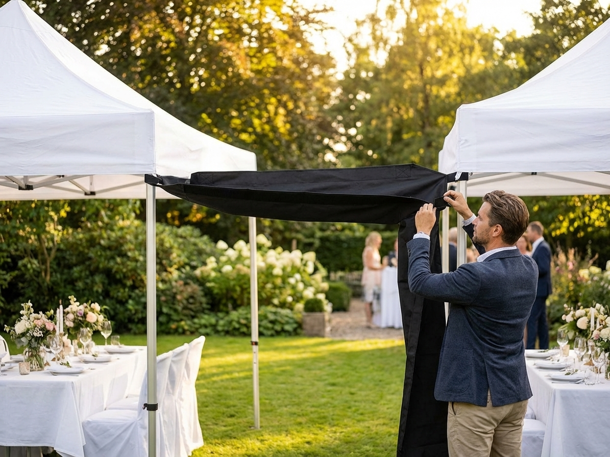 3-metre black raingutter for FleXtents setup - product detail