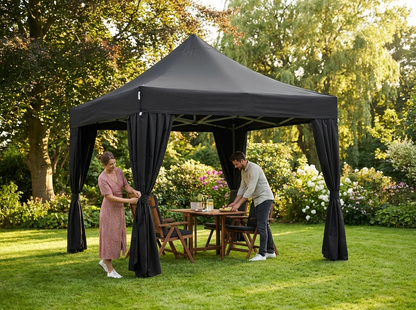 Black pop-up gazebo 3x3m with aluminium frame for outdoor events - view 3