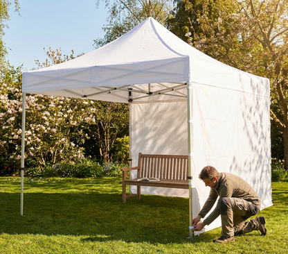 White polyester sidewall for event gazebos, 3m width - product detail
