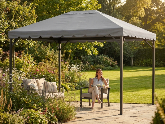 Grey gazebo roof 3x4 m with UV protection and water resistance - product detail