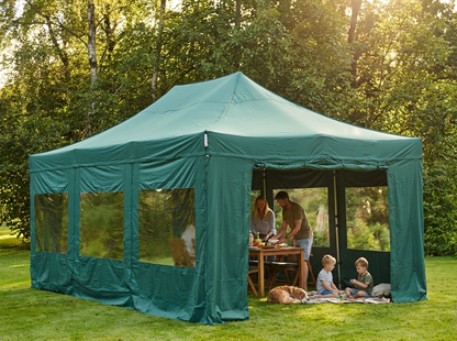 Green pop-up gazebo with aluminium frame for outdoor use - view 3