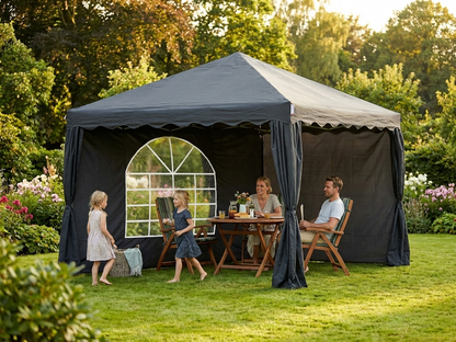 Black 3x3 m marquee for outdoor events - view 3