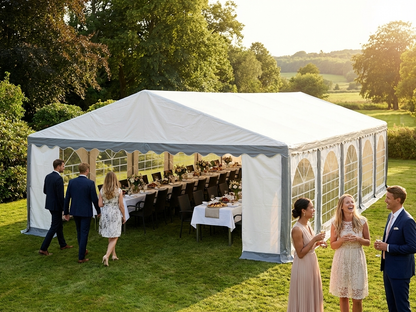 PVC Marquee 6x10m Grey/White with Galvanised Frame - view 3
