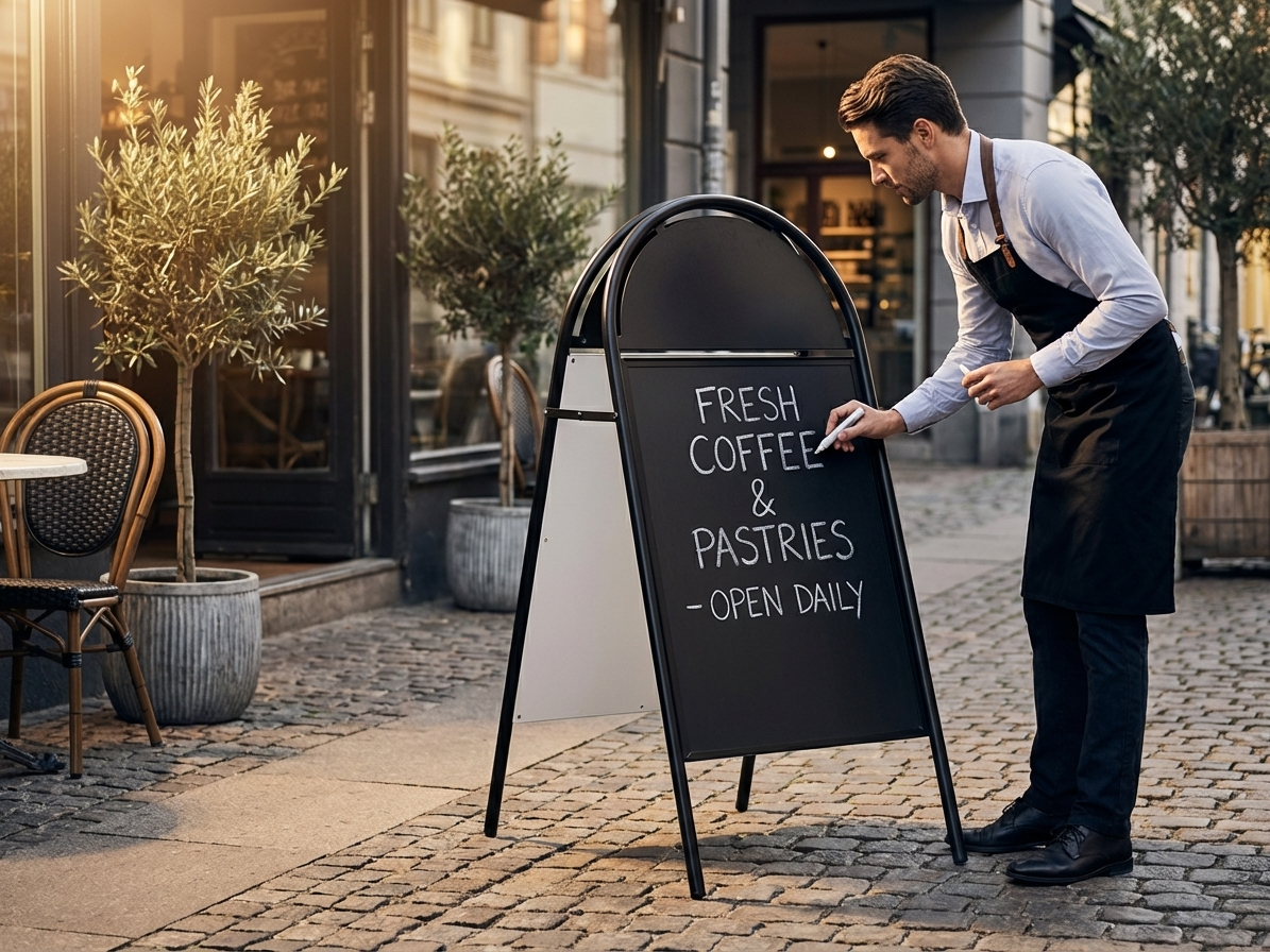 Black A-board 58x122 cm for commercial use - view 3