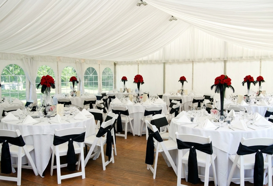 White polyester marquee lining for 6x6m marquee
