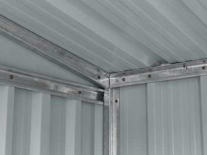 Wood storage shed in anthracite, galvanised steel