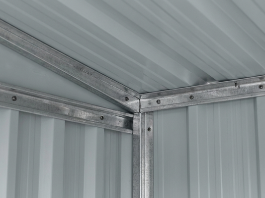 Wood storage shed in anthracite, galvanised steel