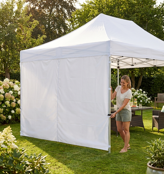 White sidewall for FleXtents, 5m, polyester with PVC backing - product detail