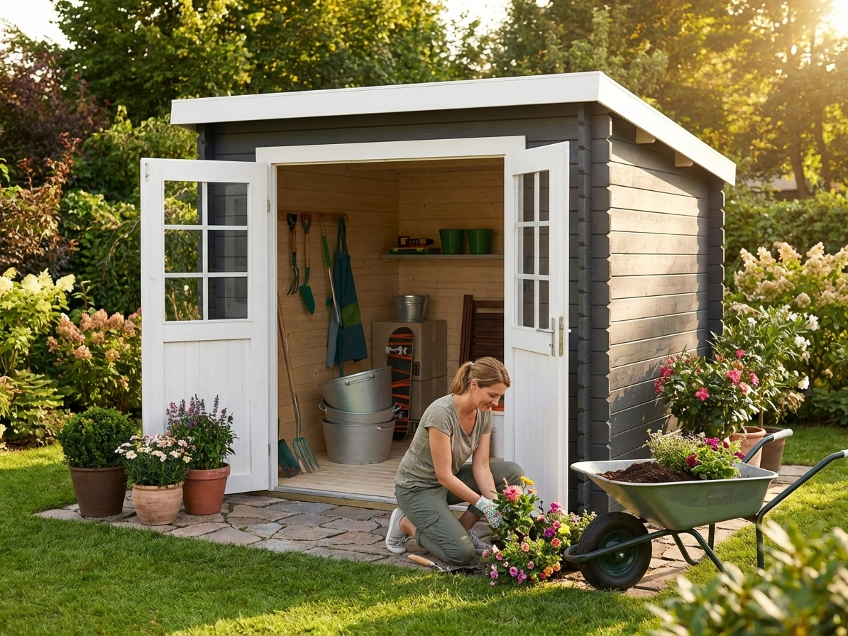 Dark grey wooden shed made from Nordic Spruce, 2.3x1.75m dimensions - view 3