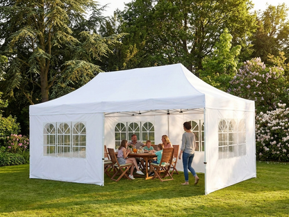 Pop up gazebo with steel frame in 9x6 m white for outdoor events - view 3