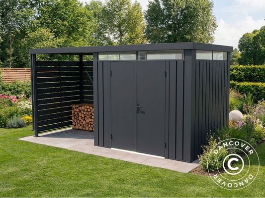 Metal shed side panel in anthracite colour, 1.63x1.84 m - product detail