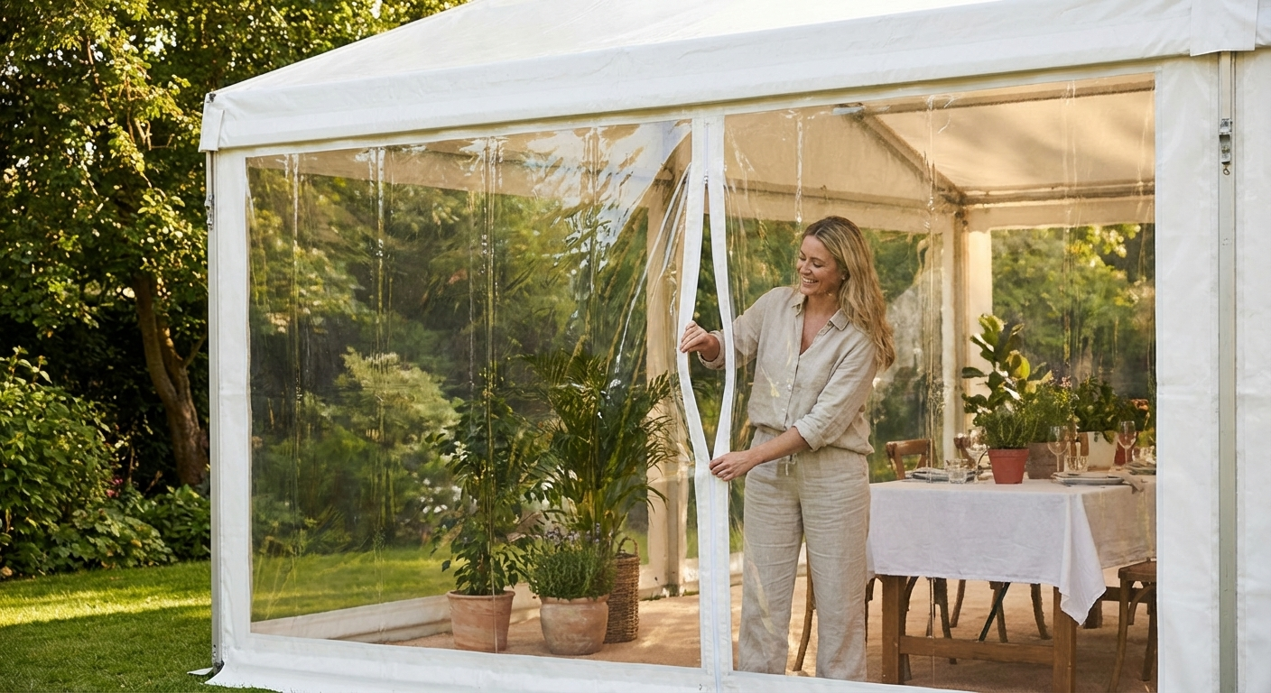 Transparent PVC Sidewall for FleXtents, 3 metres