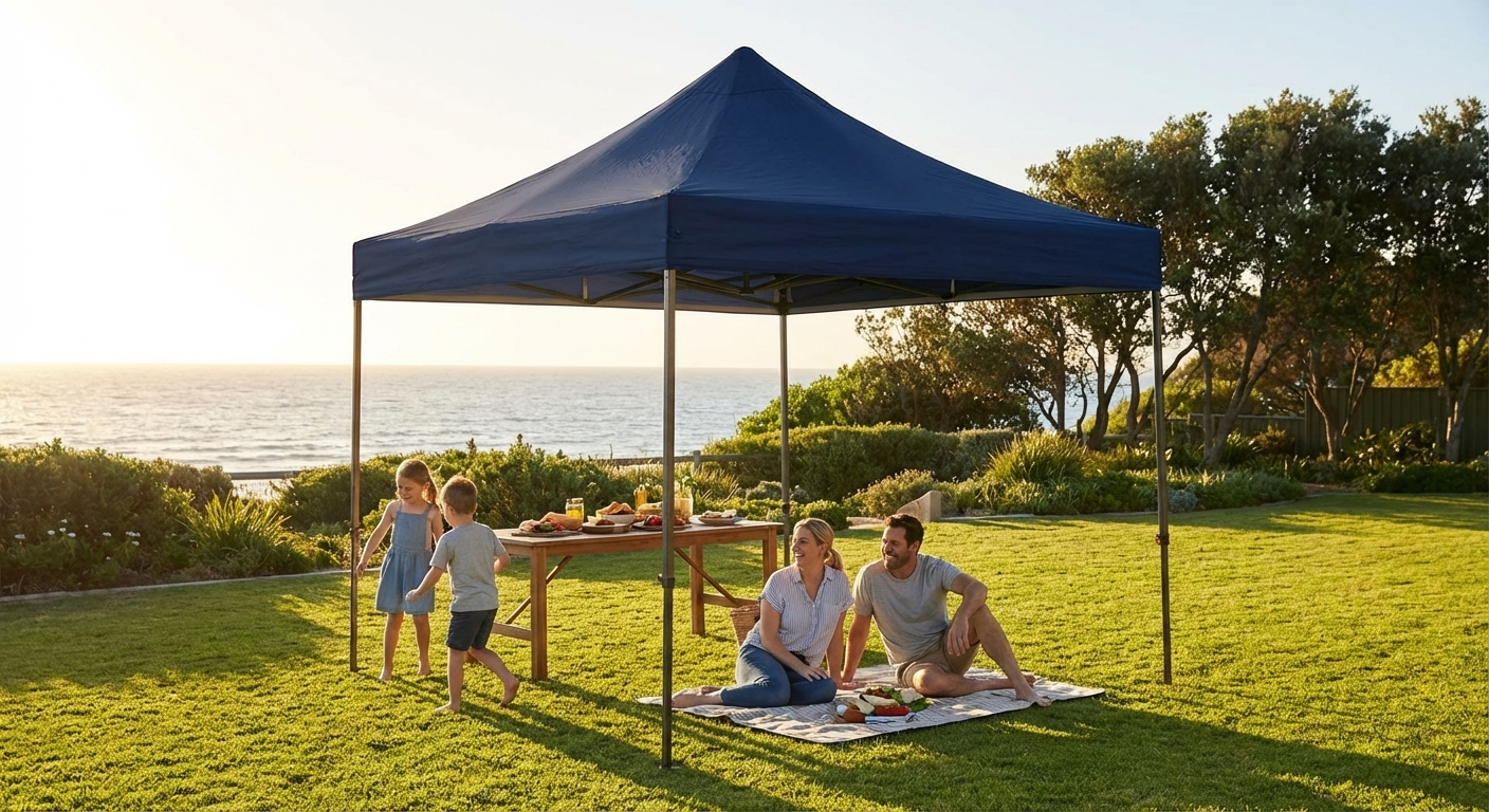 Pop up gazebo 3x3m dark blue with aluminium frame for outdoor events - view 3