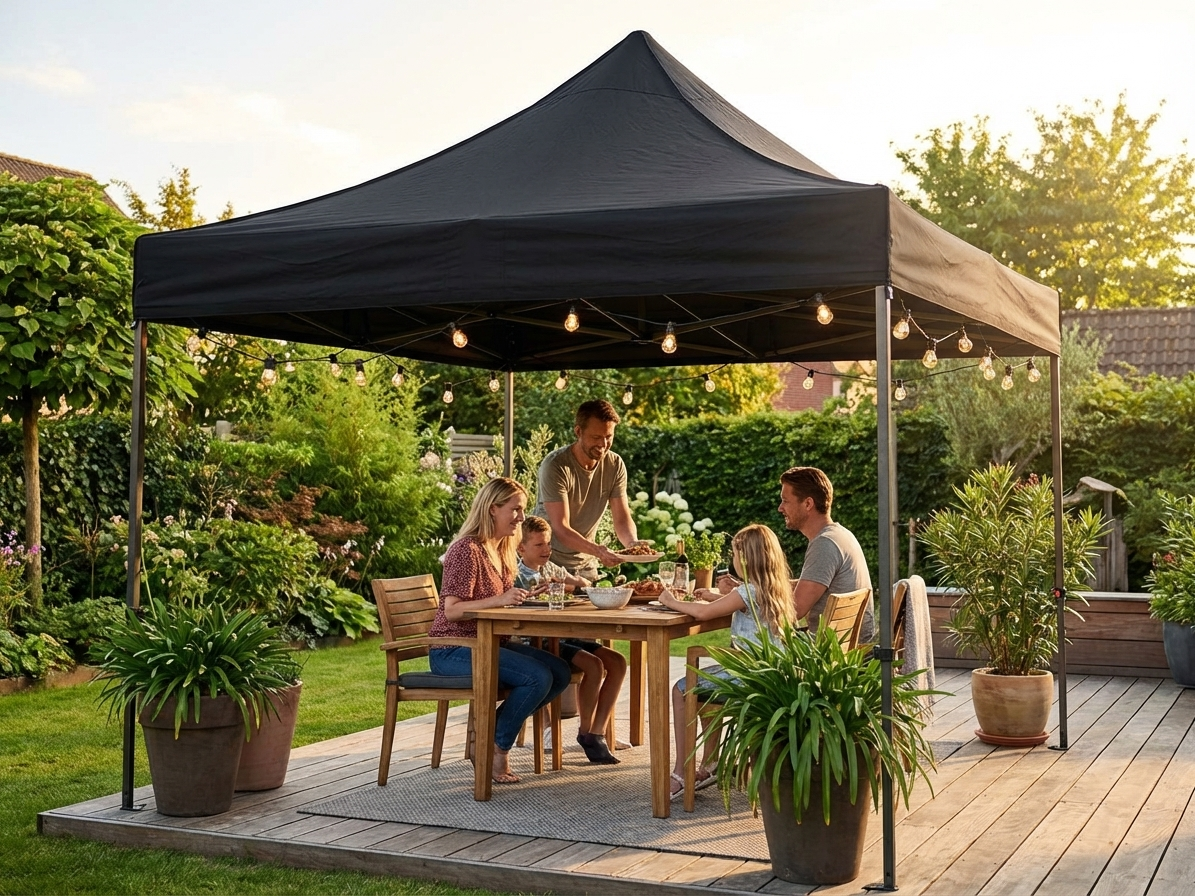 Black gazebo roof cover, flame retardant and waterproof