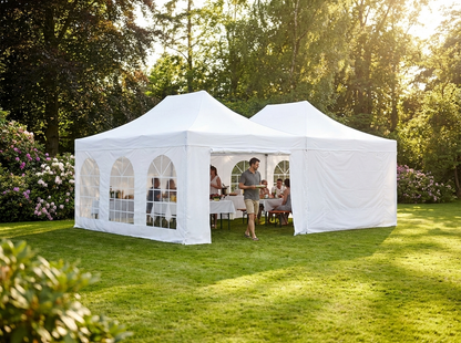 Pop up gazebo 8x6 m in white with steel frame - view 3