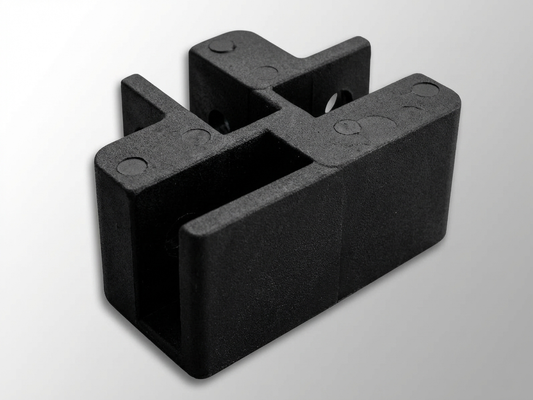 Black 3-way connector for scissor bar made from durable plastic - product detail