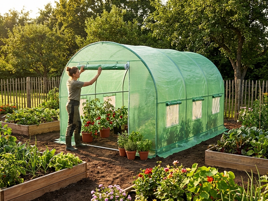 Green polytunnel greenhouse cover, 4x4x2m, polyethylene