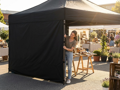 Half sidewall in black for outdoor gazebo use