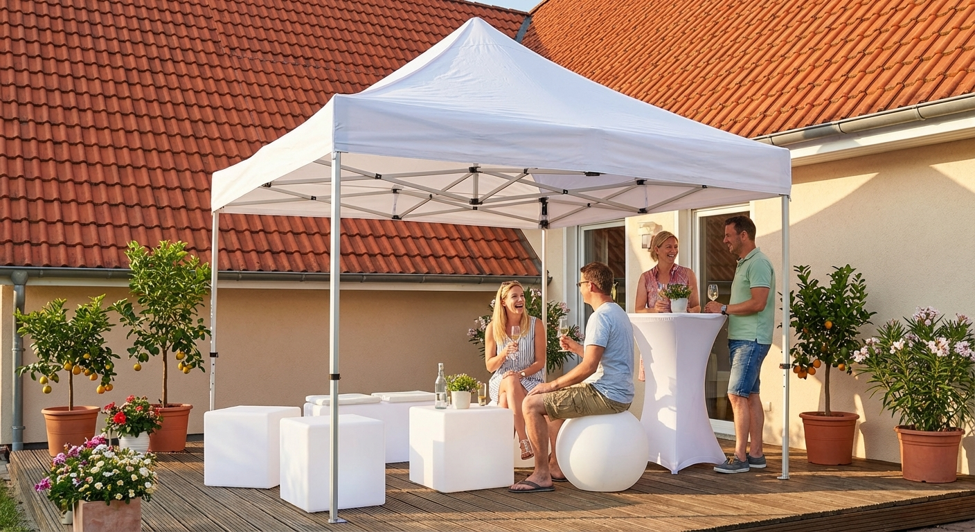 White pop up gazebo with aluminium frame for outdoor events