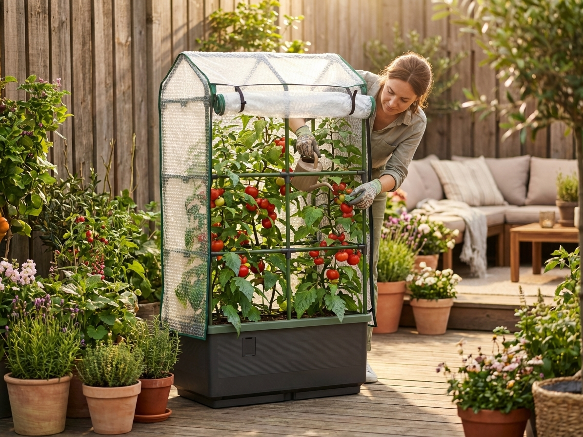 Self-watering planter box in anthracite, suitable for indoor and outdoor use - view 3
