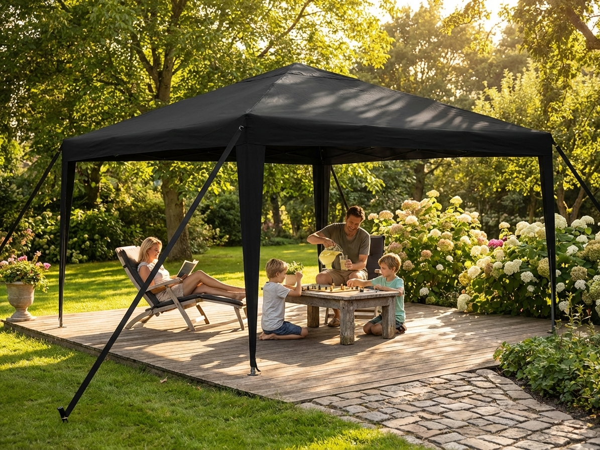 Black Roof Cover 5x5 m made from PVC/Polyester for outdoor use - view 3