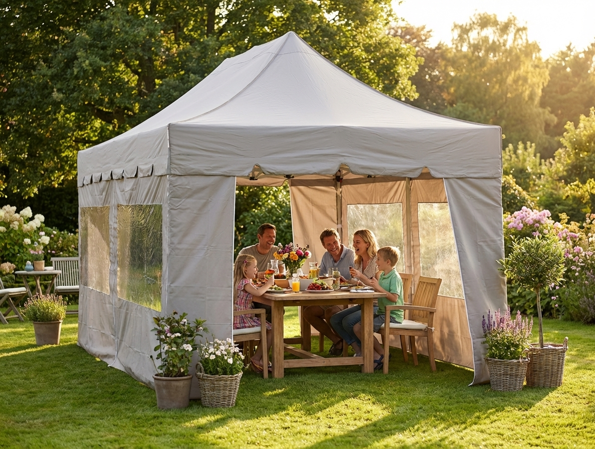 Pop Up Gazebo 3x6 m Latte with Aluminium Frame for Outdoor Events
