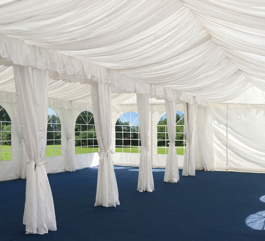 White marquee lining and leg curtain pack 4x8 m polyester - product detail