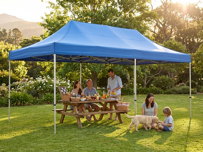 Blue pop up gazebo with aluminium frame for outdoor events
