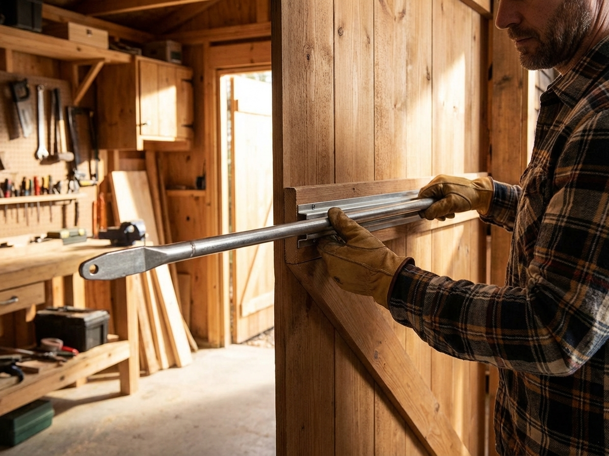 Galvanised steel door rail for storage use - product detail