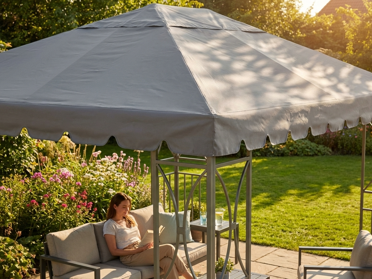 Grey gazebo roof 3x4 m with UV protection and water resistance - view 3