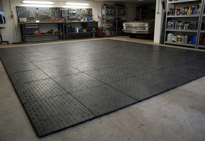 Anthracite recycled PE flooring suitable for indoor and outdoor use