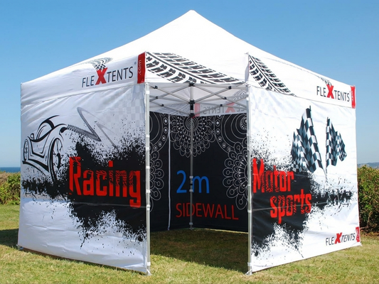 White printed sidewall, 2m, Supertex polyester for outdoor events - product detail